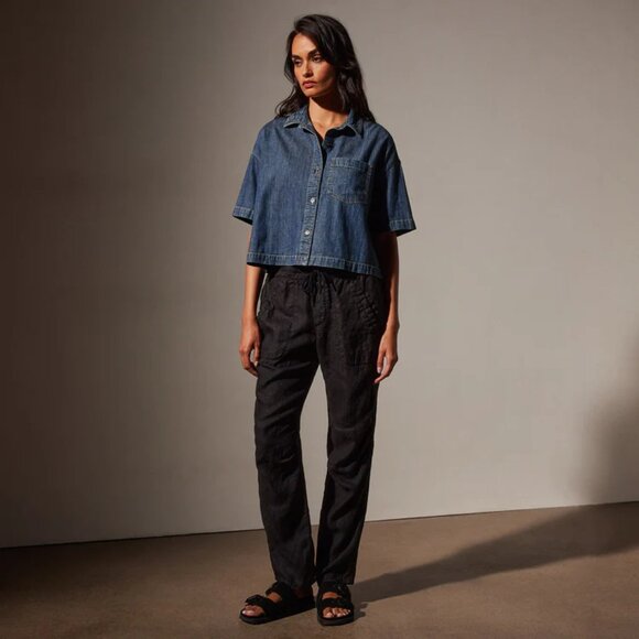 NWT James Perse Ripstop cargo pants charcoal black Size 2 - Picture 1 of 9